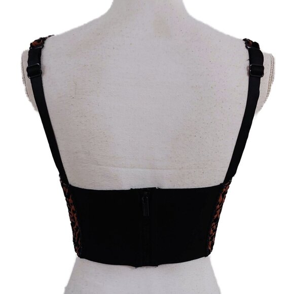 House of CB London Chloe Leopard Print Quilted Bustier - Picture 3 of 6